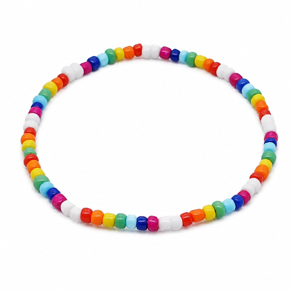 Colorful round plastic bead bracelets, unisex sweet geometric shapes, advertising promotional gift accessories