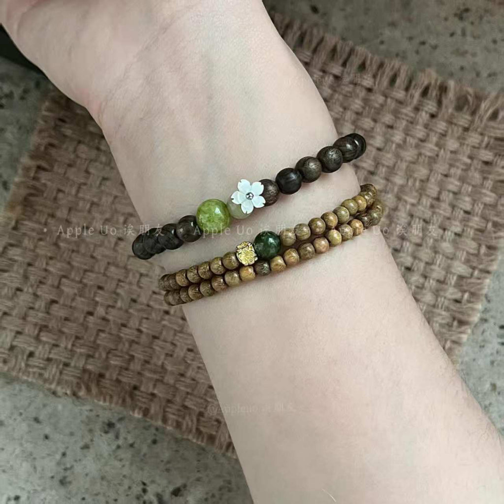 New Chinese Style Sandalwood Alxa Bracelet, Cool Feel, Bestie Couple Jewelry, Cross-border Douyin Bestie Popular Wholesale