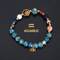temu cross-border explosive eight planets and twelve constellation bracelets natural stone blue black spotted stone bracelets wholesale