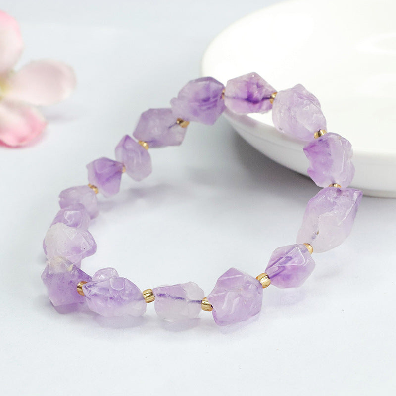 Juanyu Natural Amethyst Bracelet Nine Purple Fire Bracelet Colored Gemstone Jewelry Factory Wholesale and Dropshipping S4033001