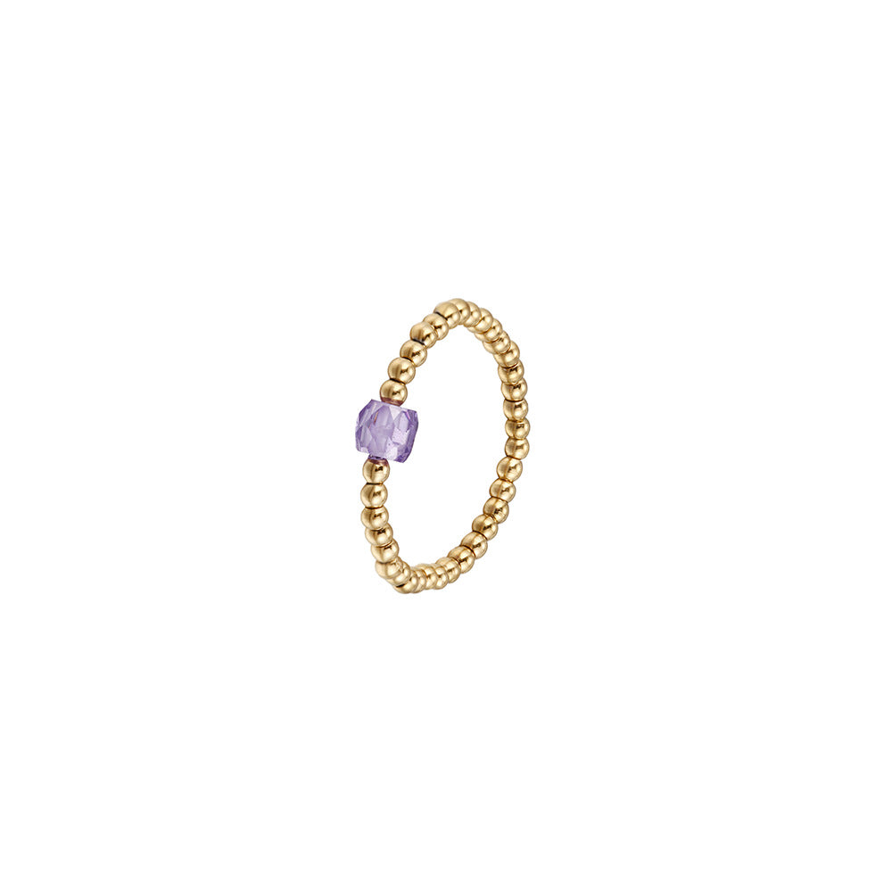 Washable and color-resistant hand jewelry, high-quality zircon metal stainless steel bead elastic ring, universal size for women