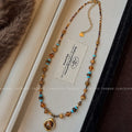 Titanium steel Merrad tiger's eye stone natural stone beaded necklace for women, niche design with a fashionable and elegant personality, collarbone chain