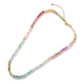Cross-border light luxury gradient crystal necklace, colorful gemstone beading, summer elegant goddess necklace, light luxury niche