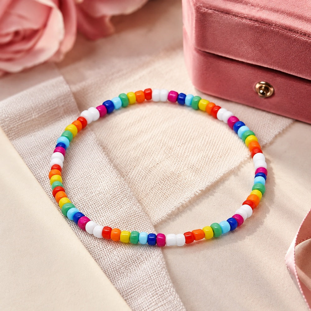 Colorful round plastic bead bracelets, unisex sweet geometric shapes, advertising promotional gift accessories