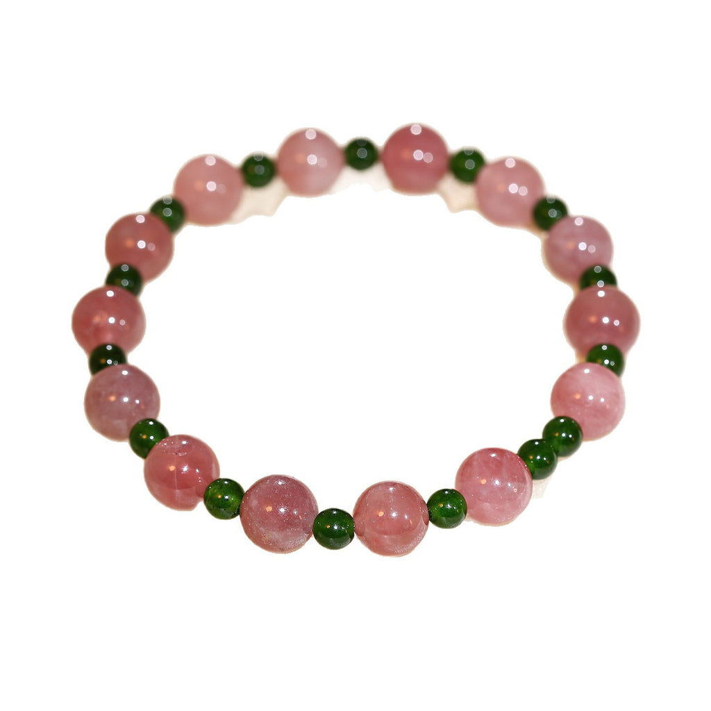 Spring Green 'Spring Banquet' Purple Horse Pink Green Agate Bracelet for Women, New Chinese Style Fresh Niche Layered Bracelet