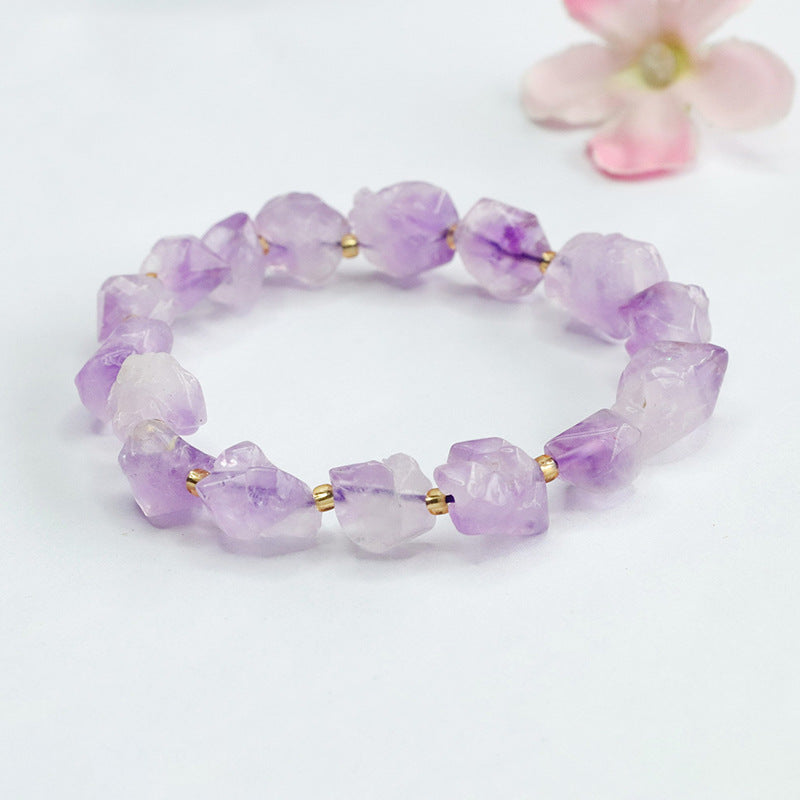 Juanyu Natural Amethyst Bracelet Nine Purple Fire Bracelet Colored Gemstone Jewelry Factory Wholesale and Dropshipping S4033001