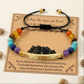 Best-selling cross-border in Europe and America: stainless steel bent tube engraving seven-colored natural stone bracelet, fashionable 4mm gold bead bracelet
