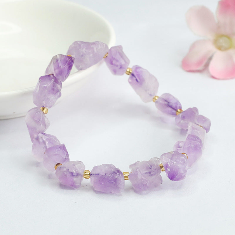 Juanyu Natural Amethyst Bracelet Nine Purple Fire Bracelet Colored Gemstone Jewelry Factory Wholesale and Dropshipping S4033001