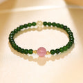 Spring Green 'Spring Banquet' Purple Horse Pink Green Agate Bracelet for Women, New Chinese Style Fresh Niche Layered Bracelet