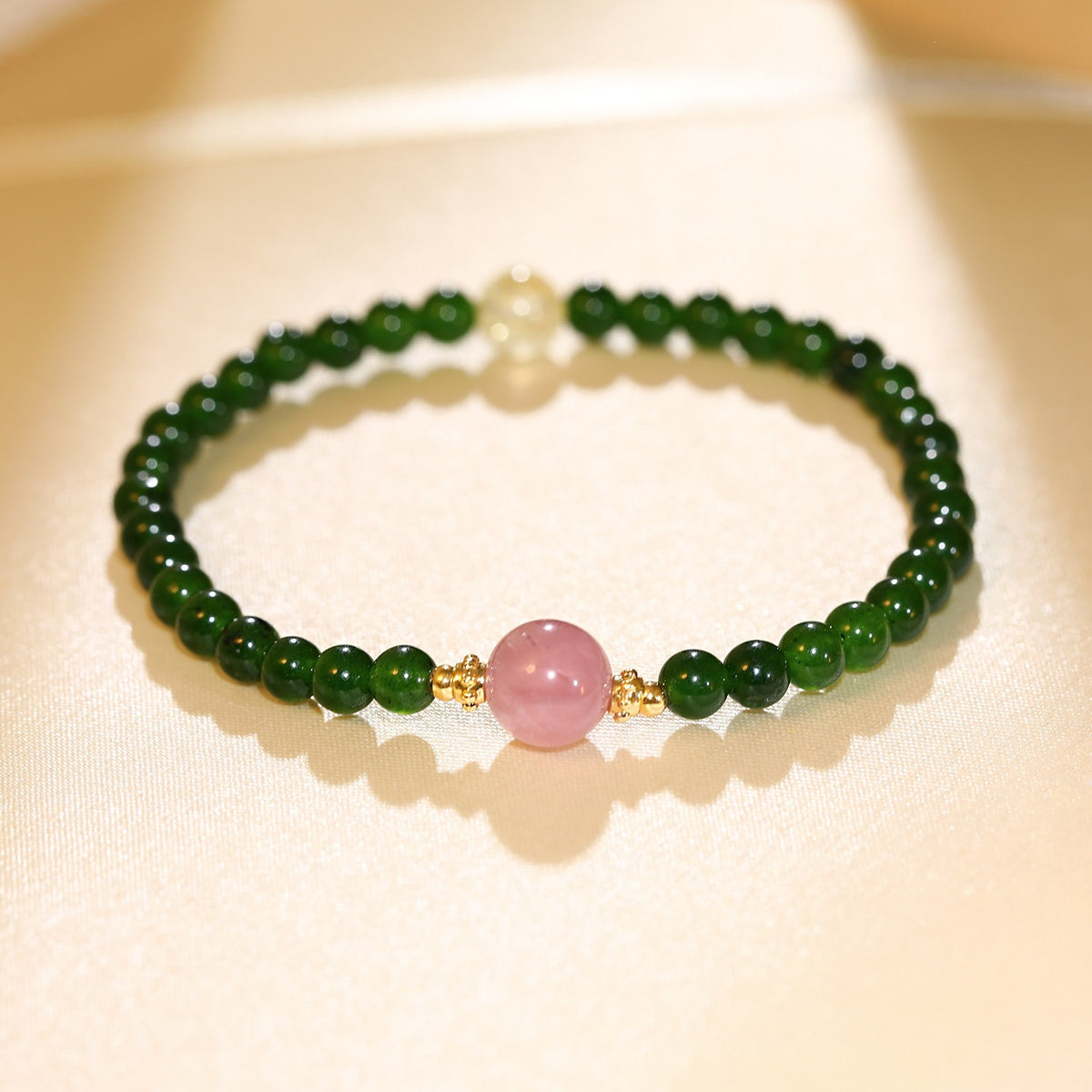 Spring Green 'Spring Banquet' Purple Horse Pink Green Agate Bracelet for Women, New Chinese Style Fresh Niche Layered Bracelet