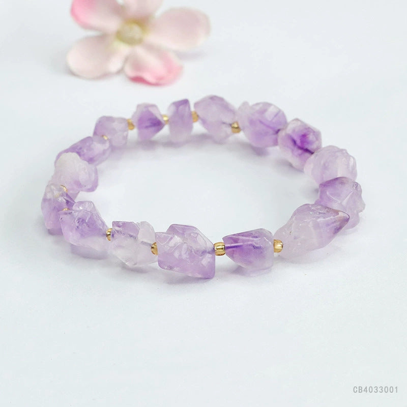 Juanyu Natural Amethyst Bracelet Nine Purple Fire Bracelet Colored Gemstone Jewelry Factory Wholesale and Dropshipping S4033001