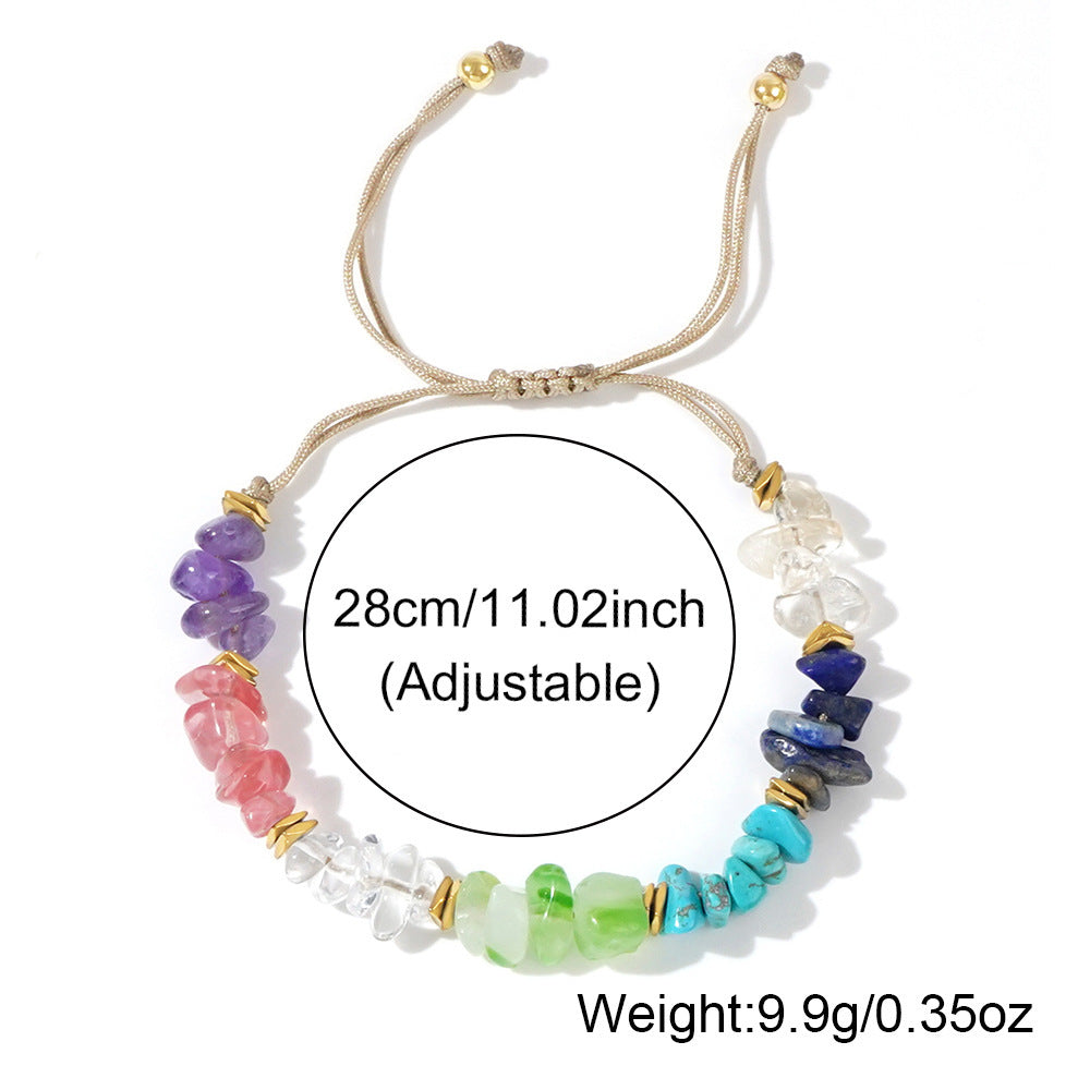 Factory direct sales of square iron gallstone dividers, colored crushed stone, men's and women's bracelets, rainbow high-end bracelets, bead wholesale