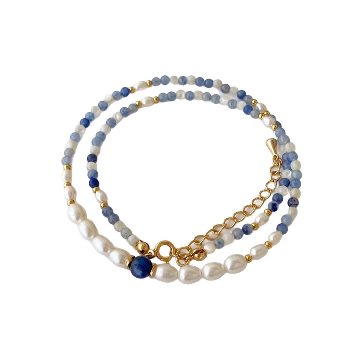 Original design and niche freshwater pearl necklace, lapis lazuli women's beaded necklace, natural freshwater pearl necklace