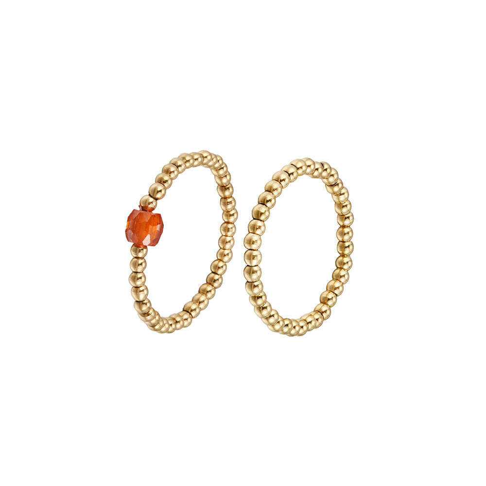 Washable and color-resistant hand jewelry, high-quality zircon metal stainless steel bead elastic ring, universal size for women