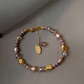 "Monet Garden" Pink-purple crystal special-shaped freshwater pearl necklace for women, light luxury fashion collarbone necklace